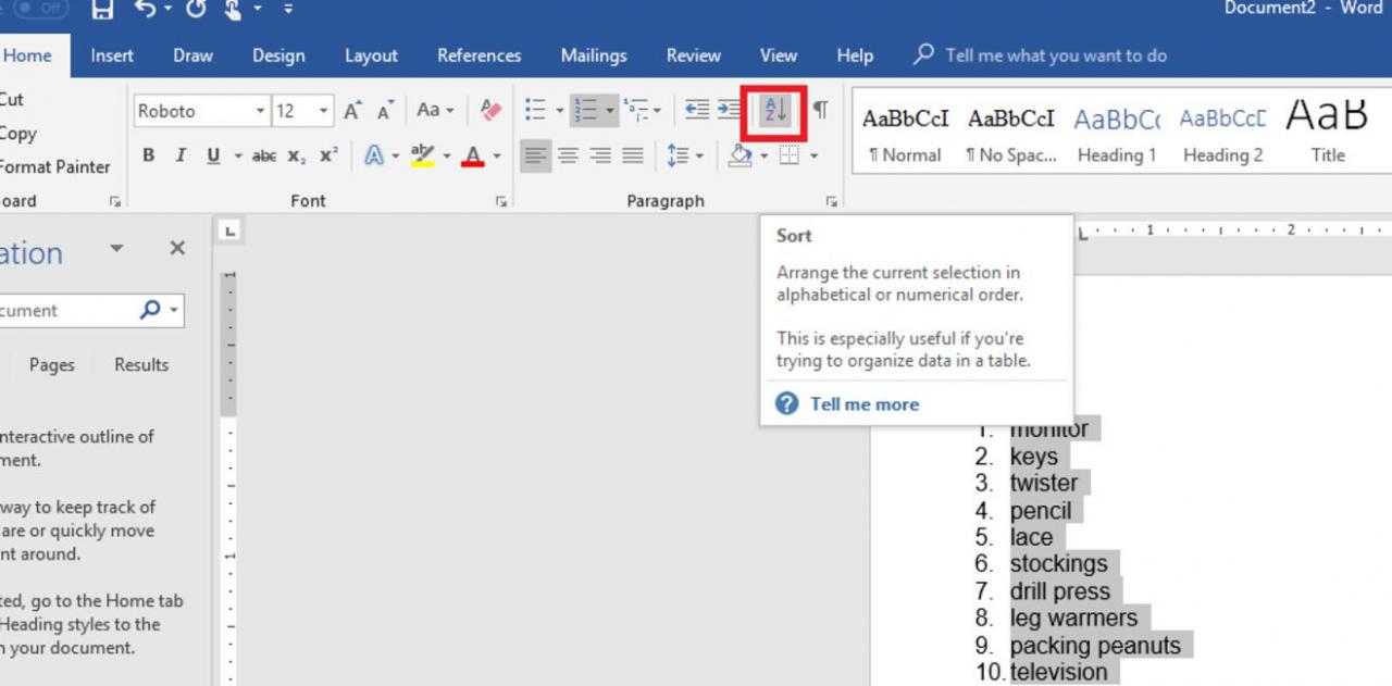 How To Make A List In Word Alphabetical Order